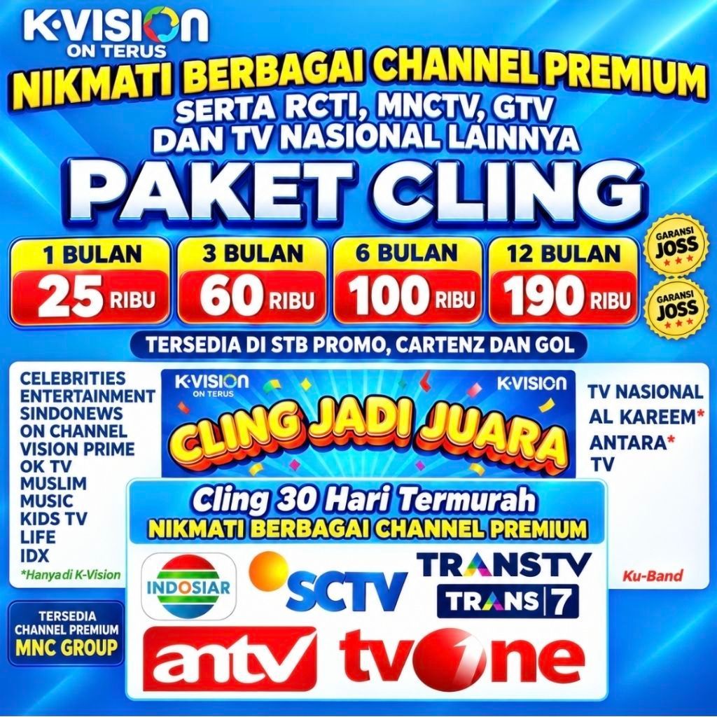 Paket K Vision Cling 3bulan 6bulan 12bulan