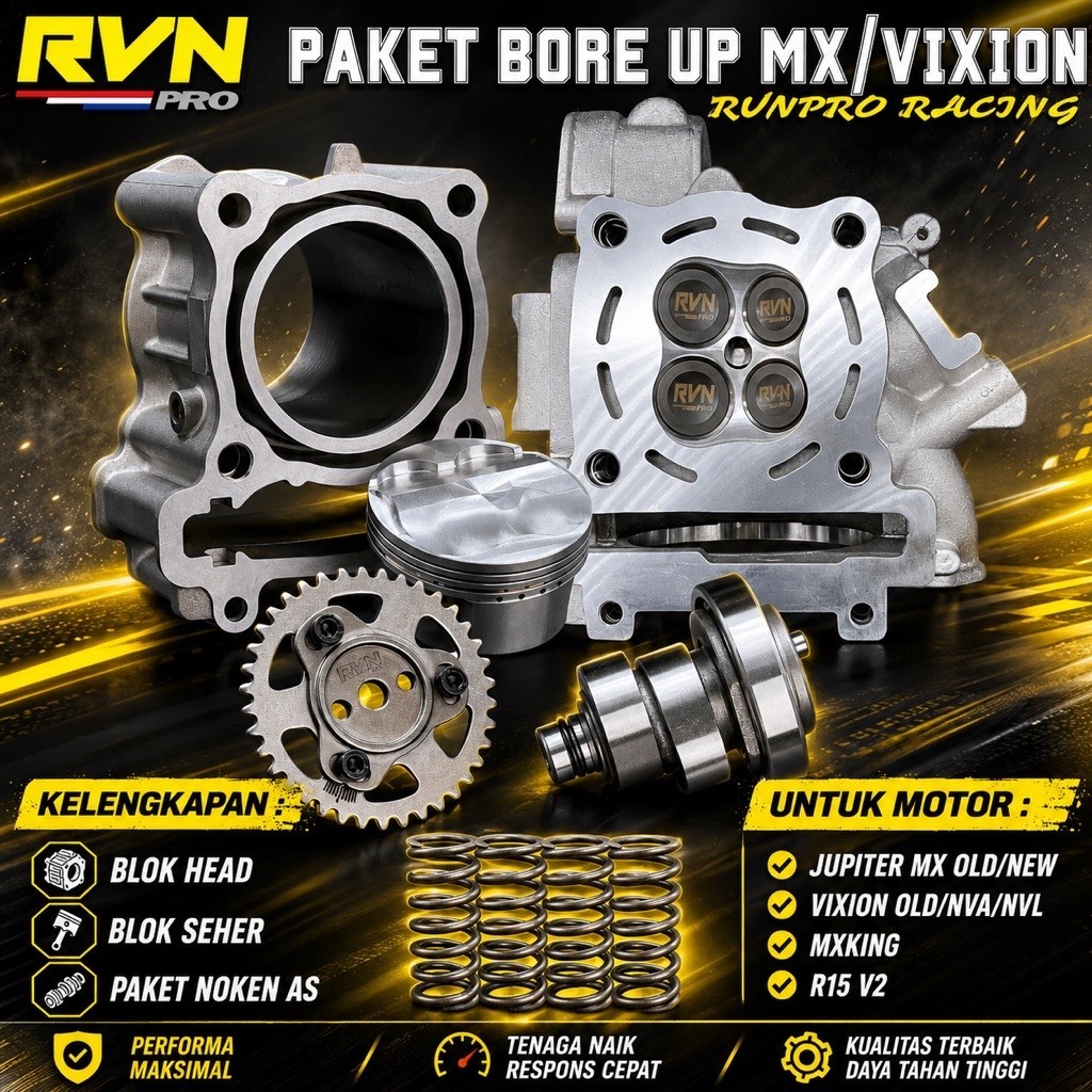 PAKETAN BORE UP PAKET BOREUP PAKET BLOK SEHER BORING BOREUP HEAD NOKEN AS CHAMSHAFT SENTRIK GESER TI