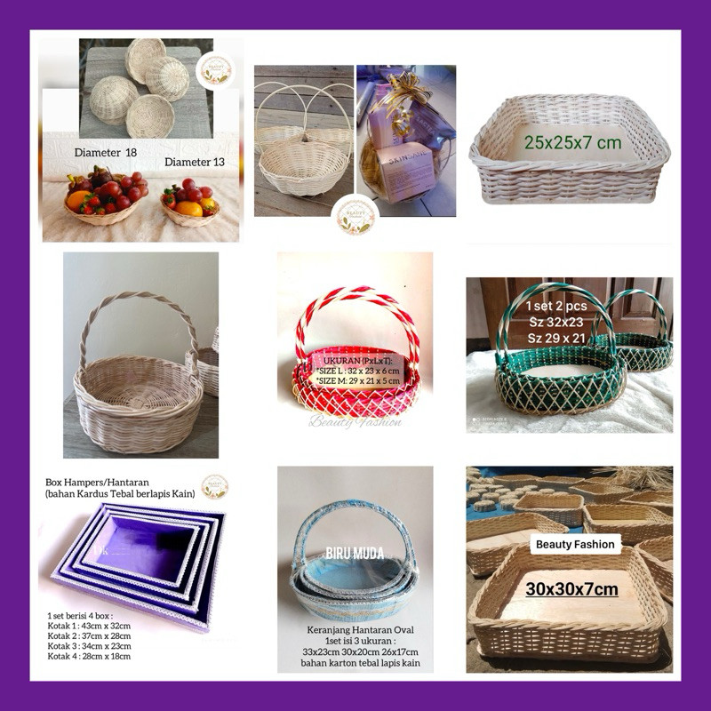 Keranjang Rotan Hantaran Lamaran Hampers Tile