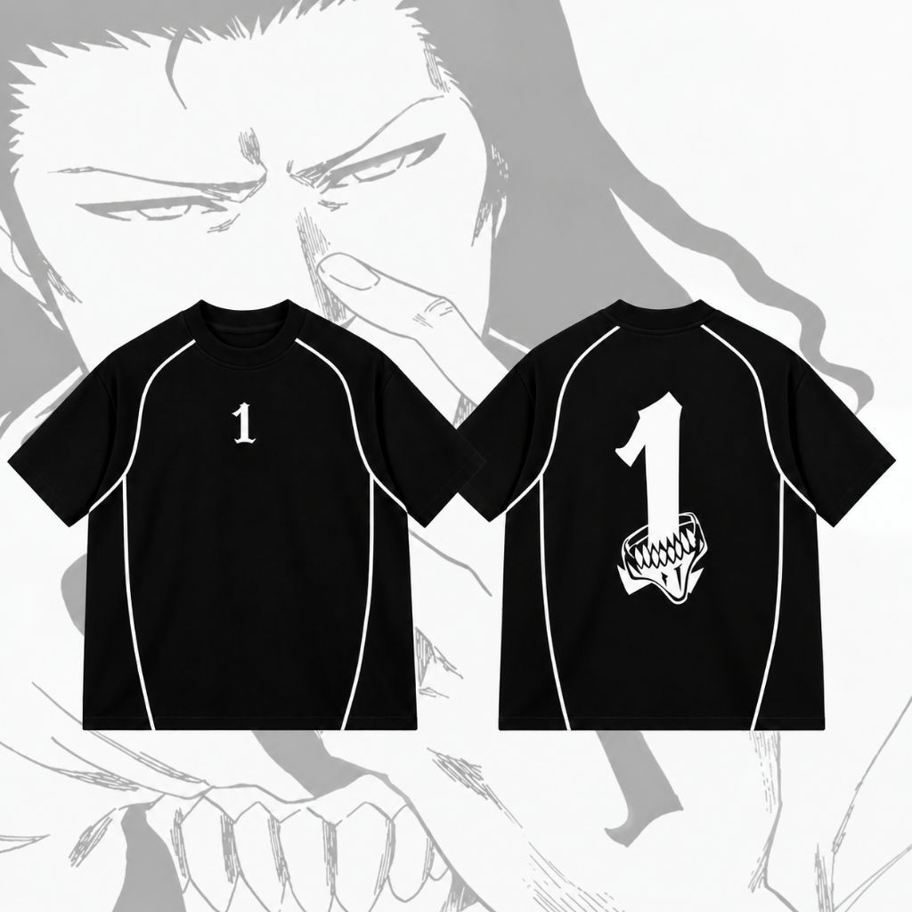 Kaos T-shirt boxy Anime bleach coyote starrk  Hitam Streetwear
