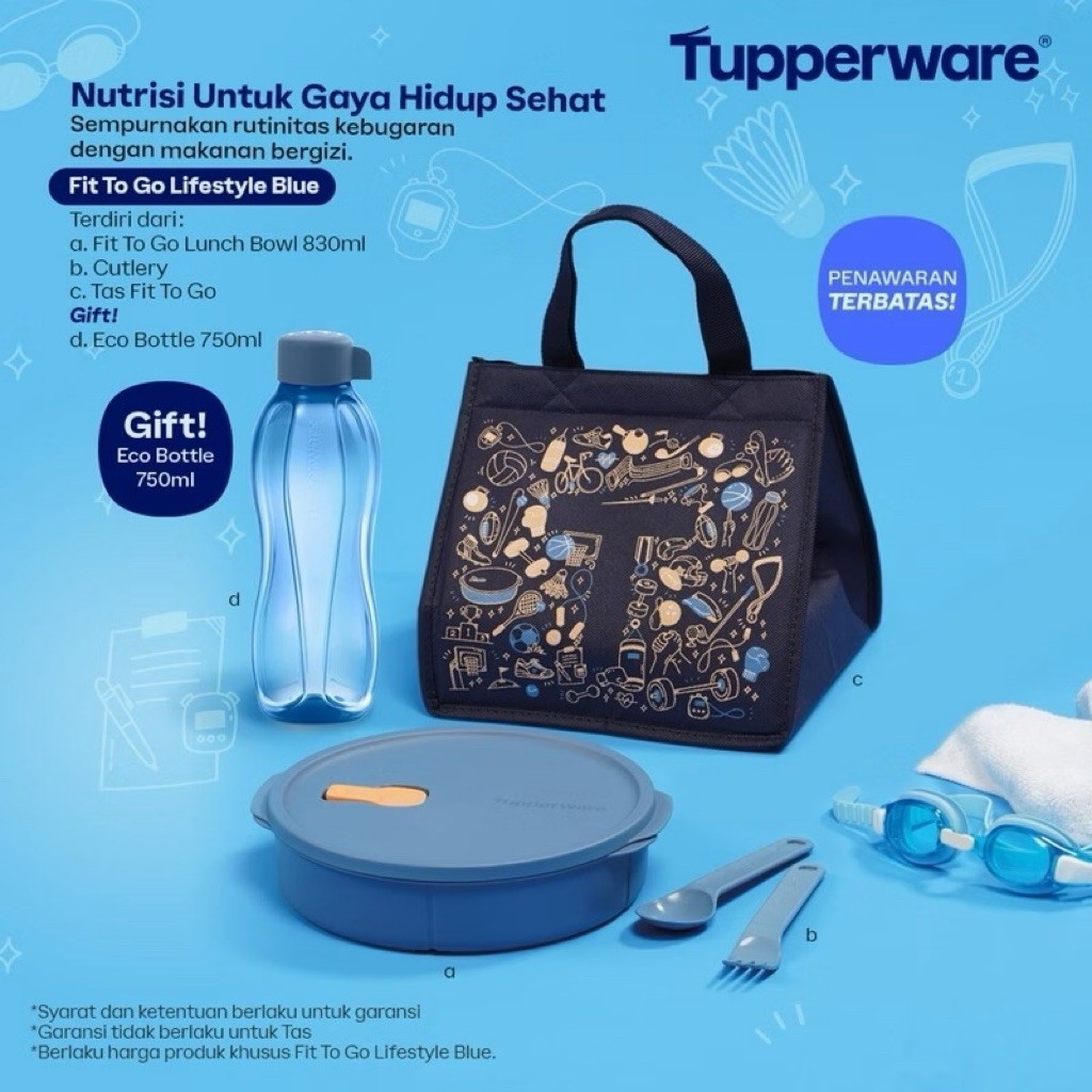 Fit To Go Denim  Set bekal Tupperware