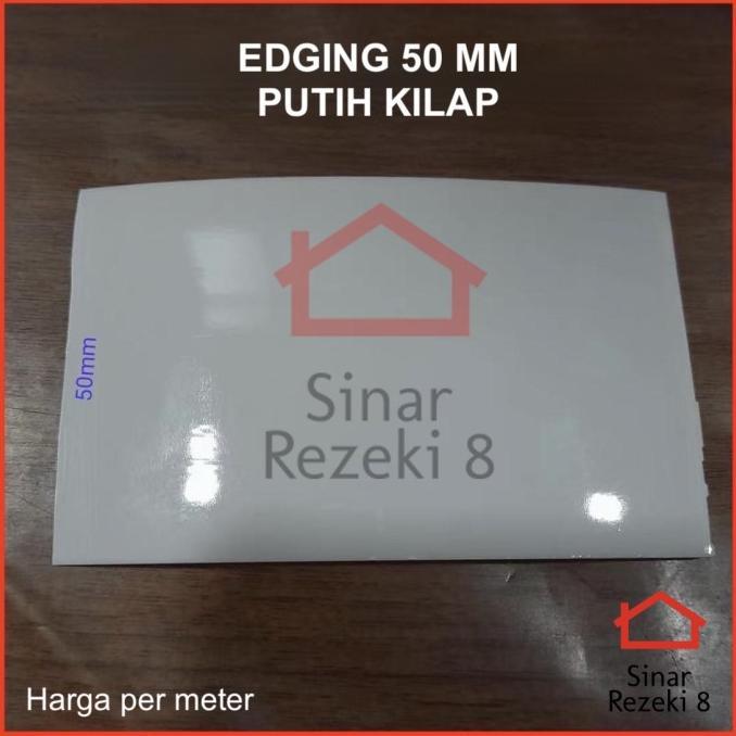 Edging HPL 188 50 Mm Putih Glossy / Kilap 290 Doff Solid Taco PVC List