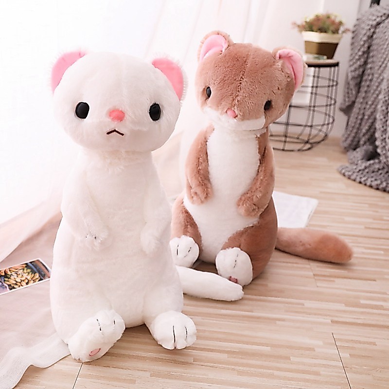1pc 50cm Sweet Ferret Plush Toy Soft Stuffed Cartoon Animal Ferret Dolls Bedroom Home Decoration Toy