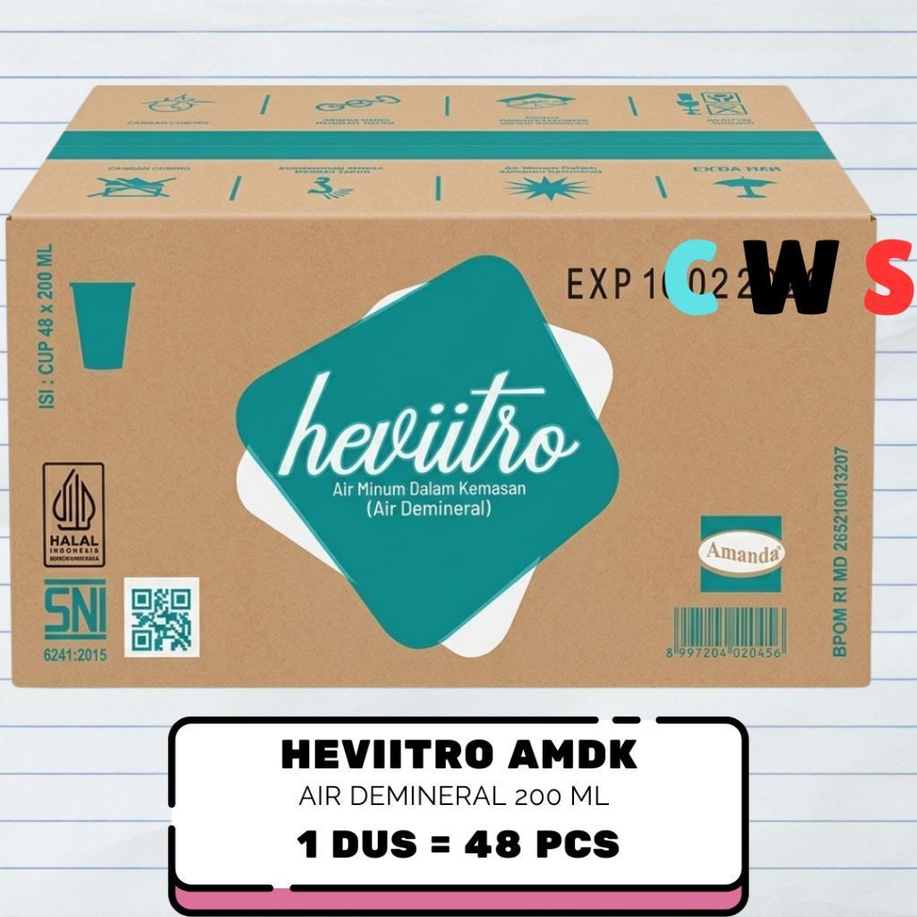 HEVIITRO HEVITRO Air Mineral AMDK Cup Gelas 200 ml - 1 Dus / 48 Pcs