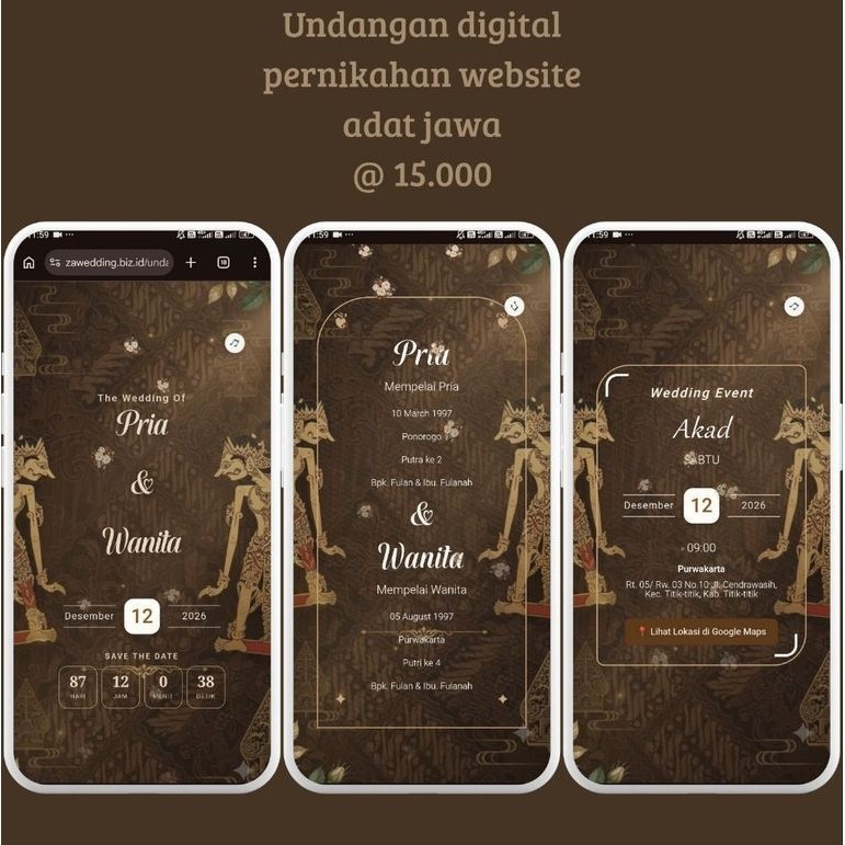 undangan digital pernikahan website adat jawa