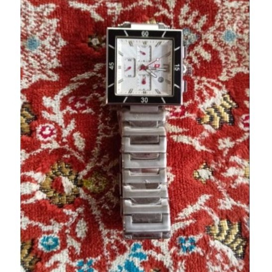 Jam Tangan Pria Swiss Army DHC+ SA2050M Square Chronograph Stainless Steel