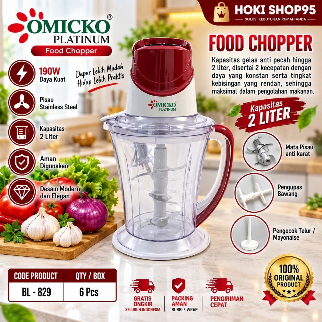 CHOPPER OMICKO PLATINUM FOOD CHOPPER 2 LITER ORIGINAL OMICKO BL-829/BL-828