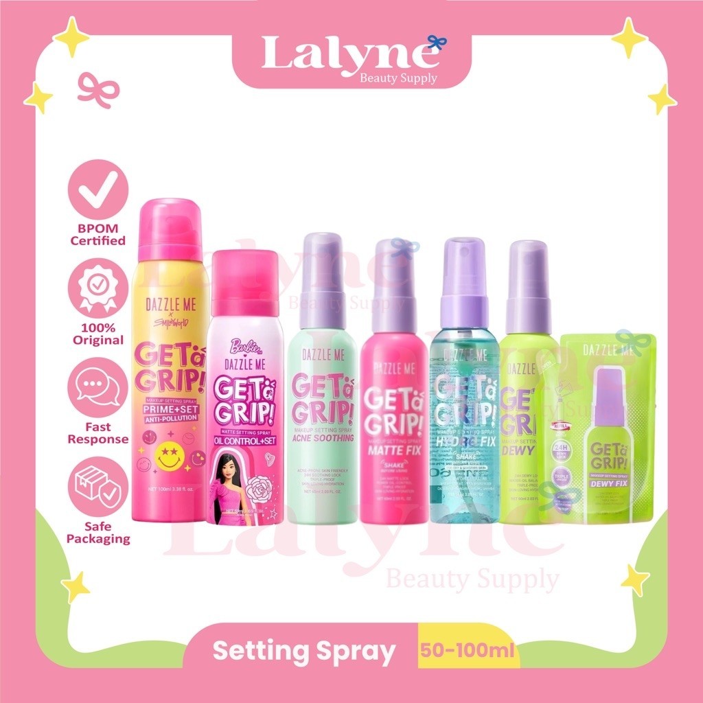 DAZZLE ME Get a Grip Makeup Setting Spray Dewy Fix / REFILL Dewy Fix / Matte Fix / Hydro Fix / Prime