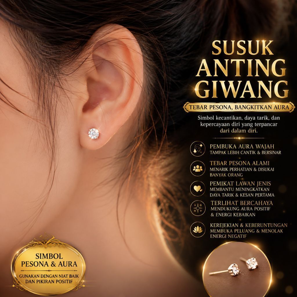 Anting Giwang Mutiara Titanium Anti Karat Alergi
