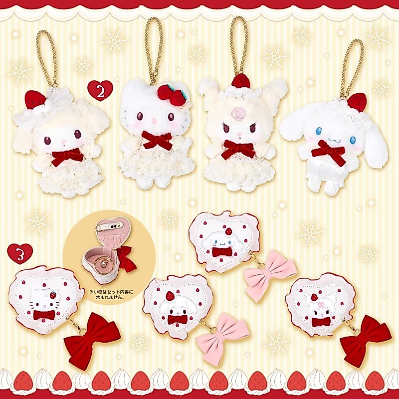 Sanrio Strawberry Shortcake Doll Hanging Kitty Melody Kuromi Cinnamorol Storage Bag Hair Clip