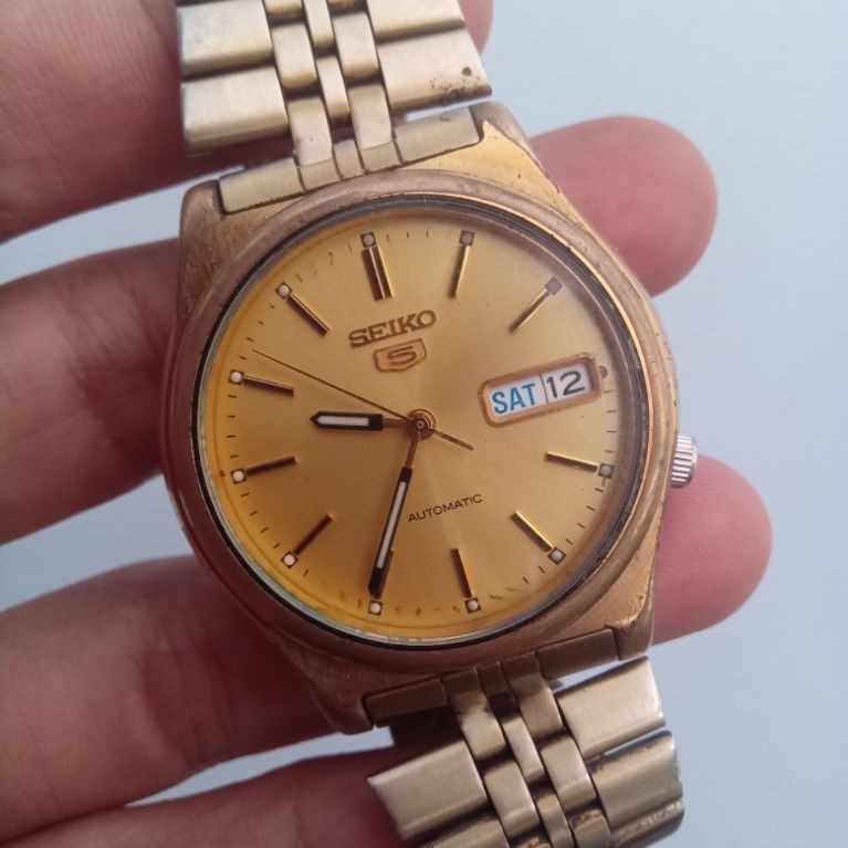 jam tangan seiko 5 automaic 7s26 gold