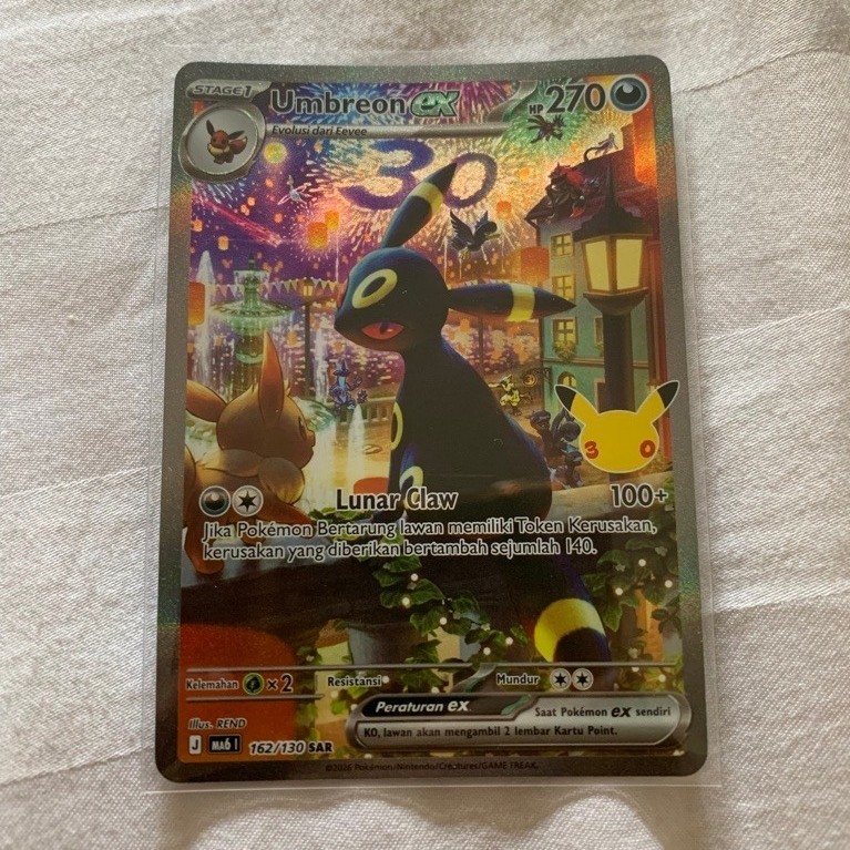 UMBREON 30th Anniv 30 anniversary pokemon indonesia SAR kartu