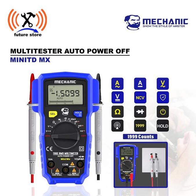 Mechanic MINITD MX Multitester Digital Original - Multitester Auto Power Off - Multitester Teknisi