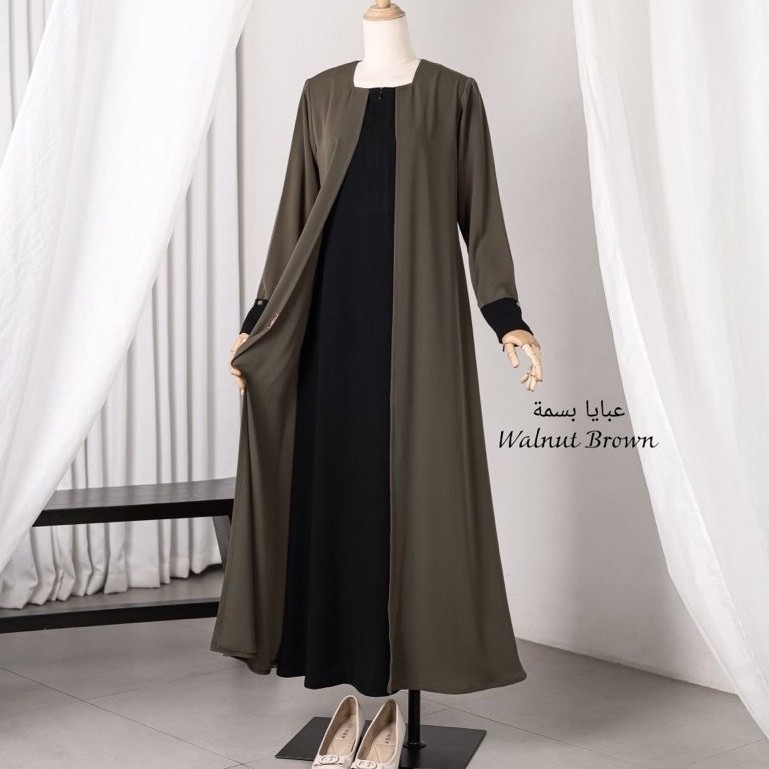 ABAYA BASMAH BY AL ARABIAN BUTIK WALNUT BROWN| GAMIS TERBARU TERLARIS ABAYA PREMIUM
