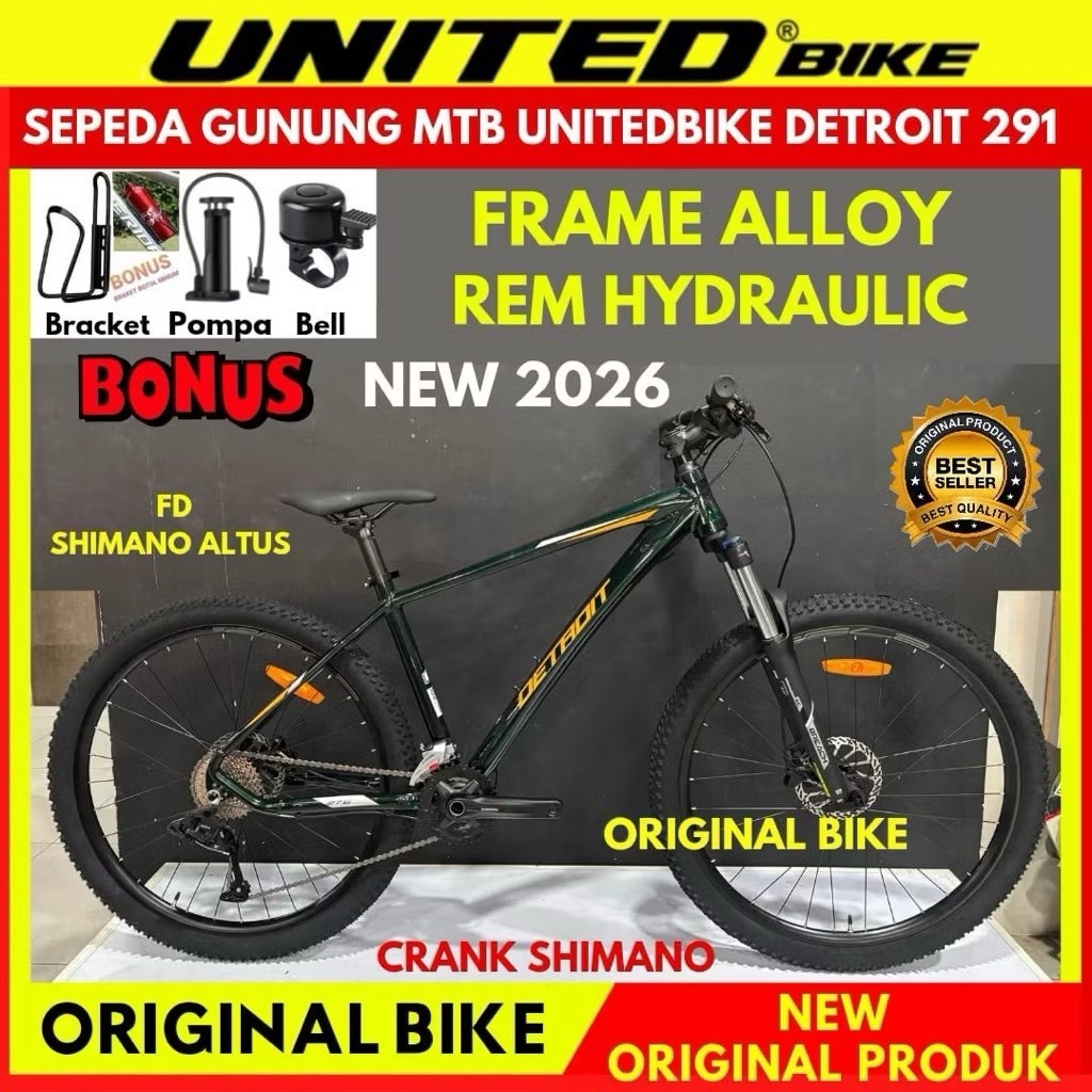 Sepeda Gunung 27.5 MTB United Dallas Monanza 4.3 Miami 3.0 Rem Hydraulic