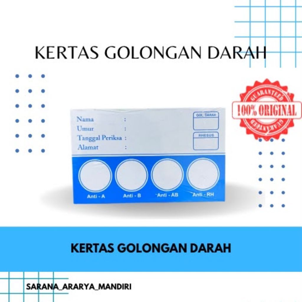 Kertas Golongan Darah / Kartu Golongan Darah