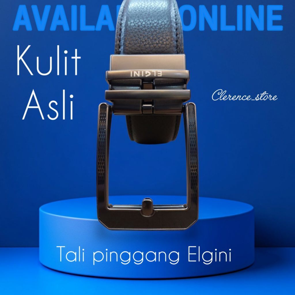 PROMO Ikat Pinggang Tali Pinggang Rel Gesper Sabuk Belt Pria Kulit Asli Premium Elgini Original 2675