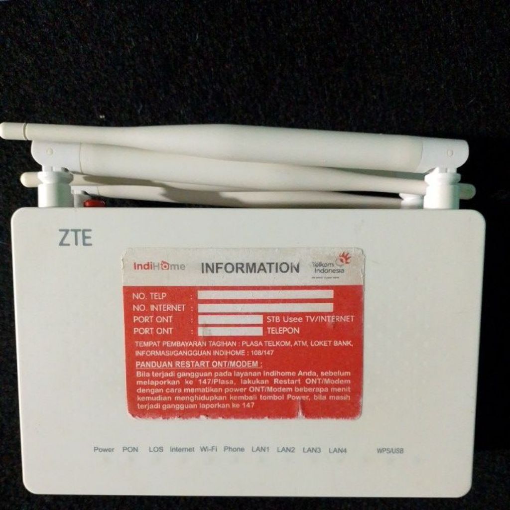 ROUTER ZTE F609 V1 , F660 , V2.0 PORT BIRU SECOND