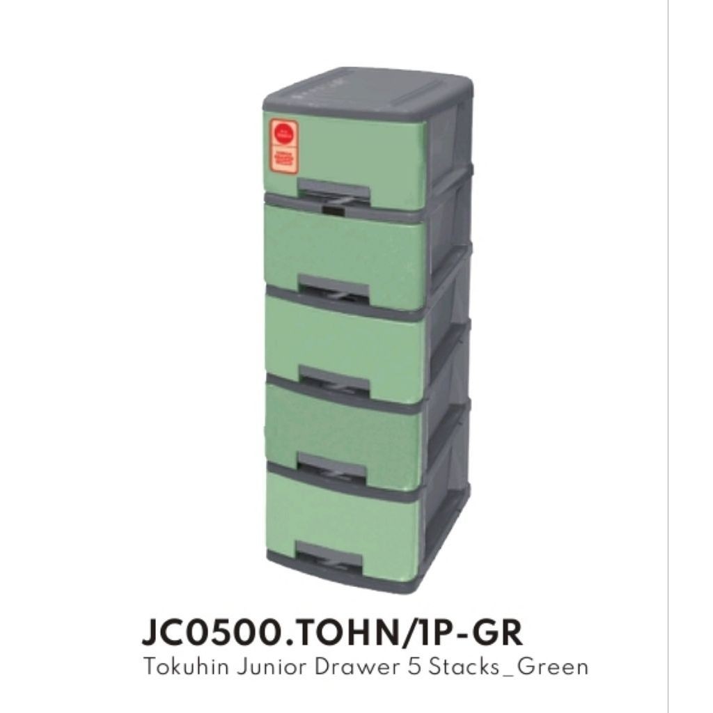 Laci Kontainer Susun 5 tingkat Tokuhin Junior Technoplast Container Baju Buku Kantor kuat dan Kokoh