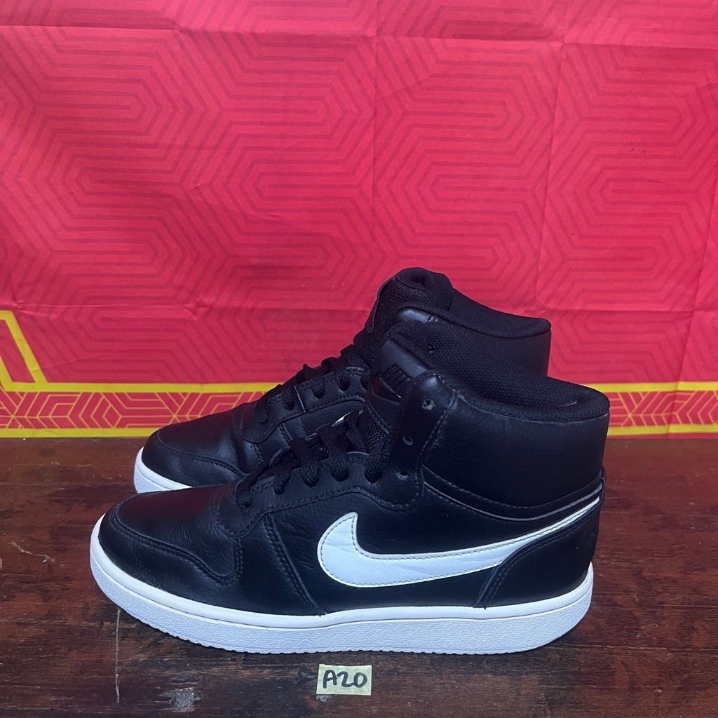 Sepatu Nike Ebernon Mid Black White size 38