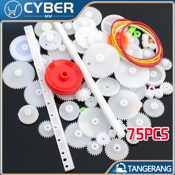 Hold- 75Pcs Roda Gi Plastik / Gear Plastik Mainan / Sparepart Gear Mainan