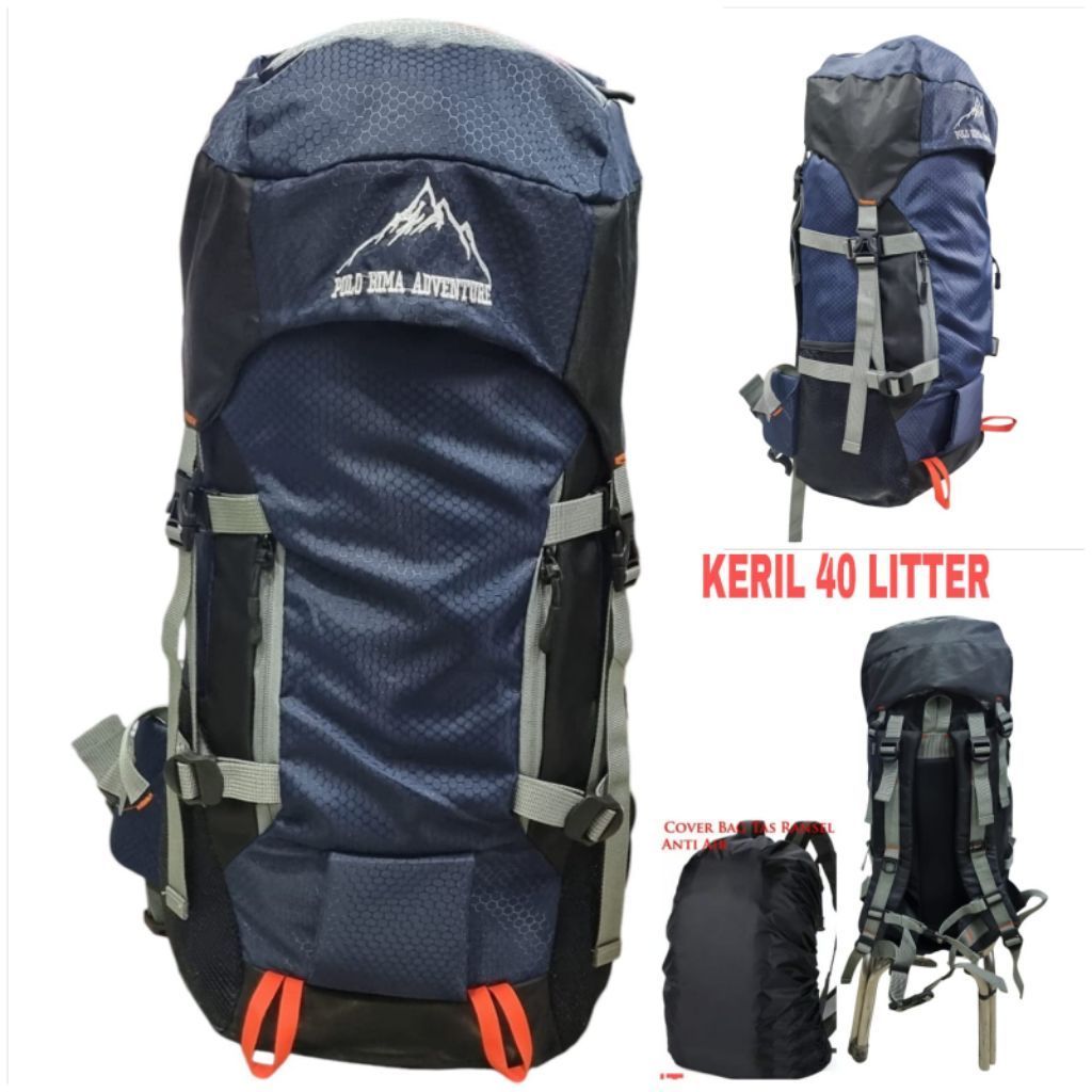 Tas Gunung Carrier 40 Liter Tas Hiking Camping Traveling Pendakian Outdoor Cordura Kuat Jahitan Bart