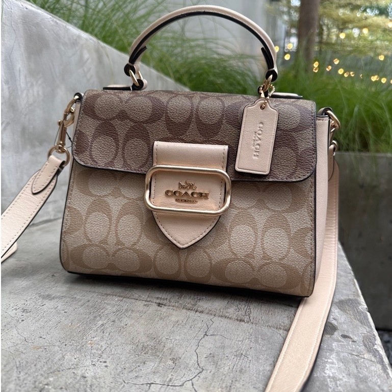 tas coach morgan top handle sign khaki Authentic