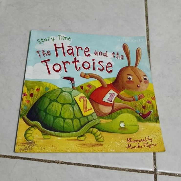 buku cerita anak impor bahasa inggris miles kelly : story time the hare and the tortoise
