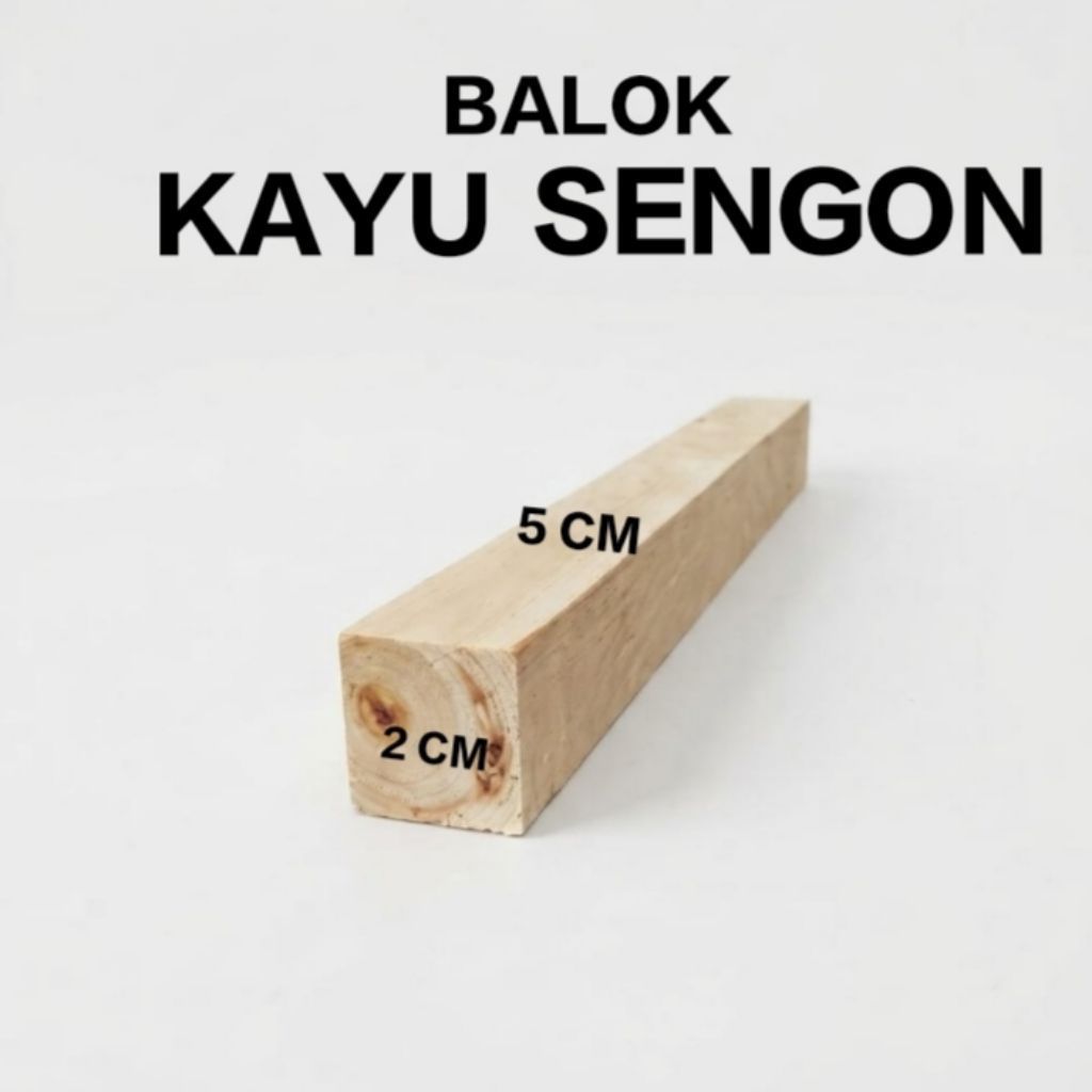 Balok Kayu Sengon 2 cm x 5 cm untuk kerajinan dan DIY