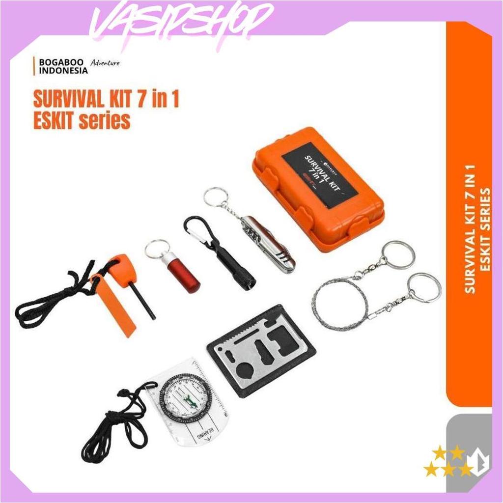 BOGABOO ESKIT Survival Kit SOS 7 in 1 Emergency Tools Camping Outdoor - Alat Survival Bushcraft Mult