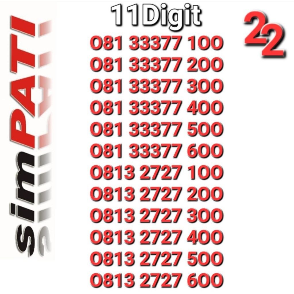 NOMOR SIMPATI 11DIGIT 678 - 789 - 789O