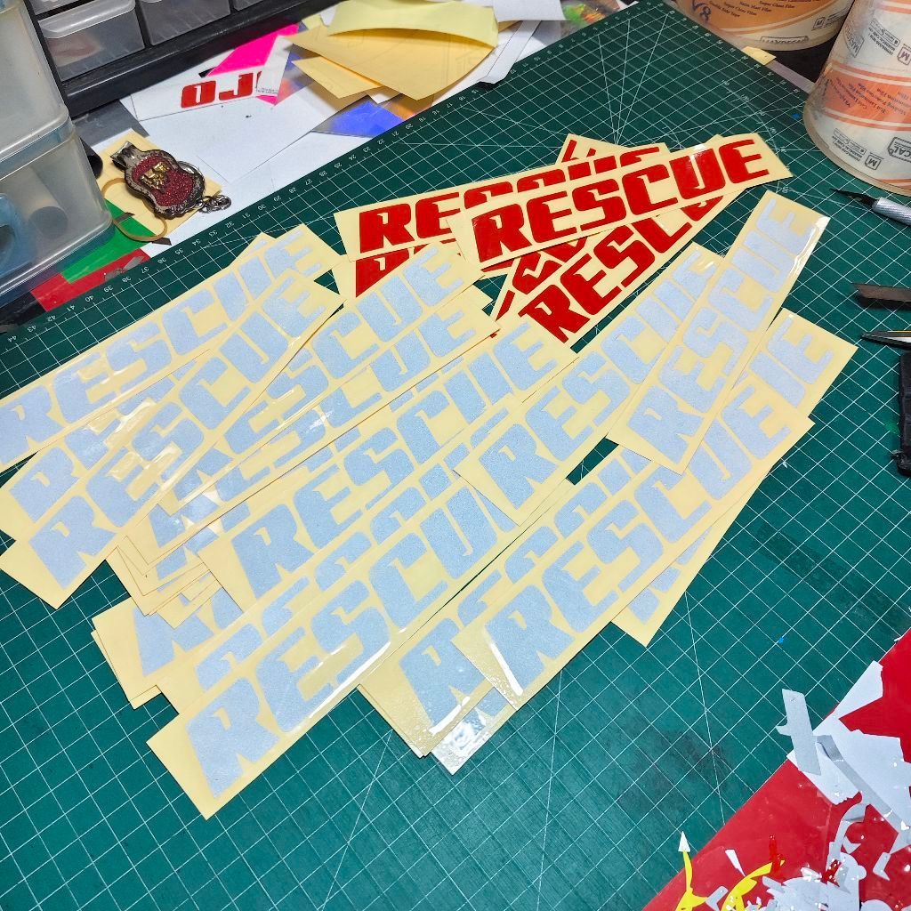 STIKER LOGO RESCUE STICKER CUTTING