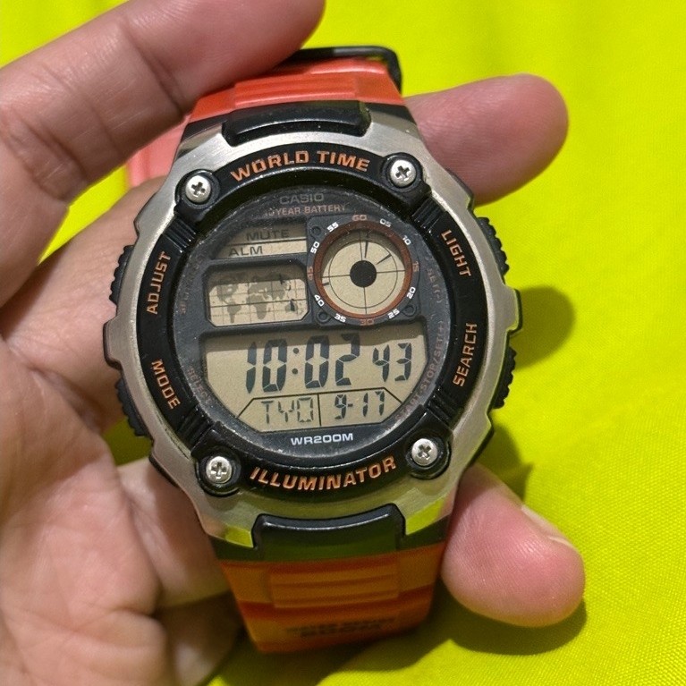 Preloved Casio General Digital Man AE-2100W-4AVDF / AE2100W / AE2100W4 second ORI