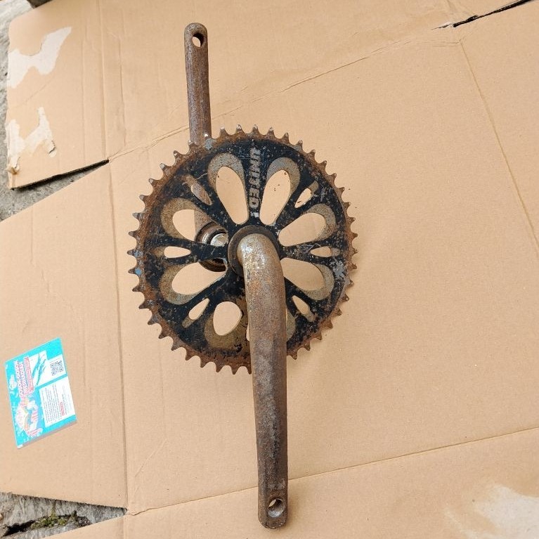 CRANK SEPEDA BMX JADUL DS 175 CHAINRING UNITED 44T ANTIK MURAH SAJA