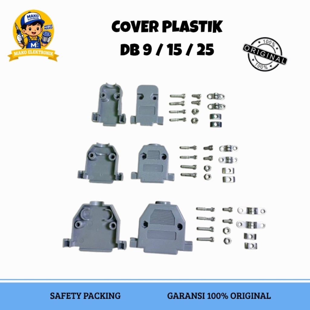 COVER PLASTIK DB 9 15 25 VGA TIPE SOKET ADAPTER COVER PLASTIC CONNECTOR COVER DB9 DB15 DB25