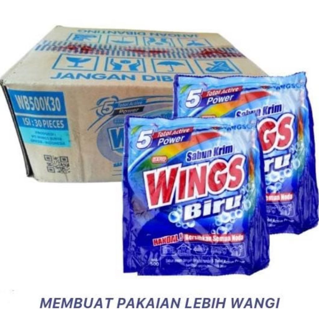 (1 Karton) Sabun Colek Wings Biru 1 Dus