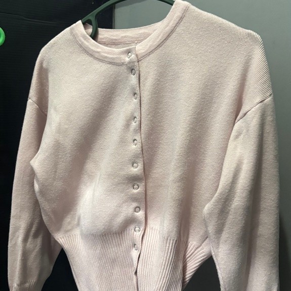 pink cardigan
