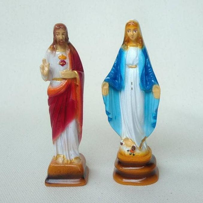 ] Patung Maria Tangan Terbuka / Yesus Hati Kudus 11 cm Istimewa