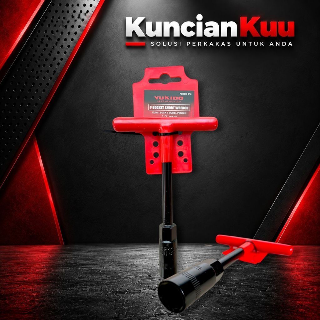 yukido kunci T mini 8mm , 10mm , 12mm , 14mm / T-short type / kunci Tee / Tipe-T pendek / T8 / T10 /