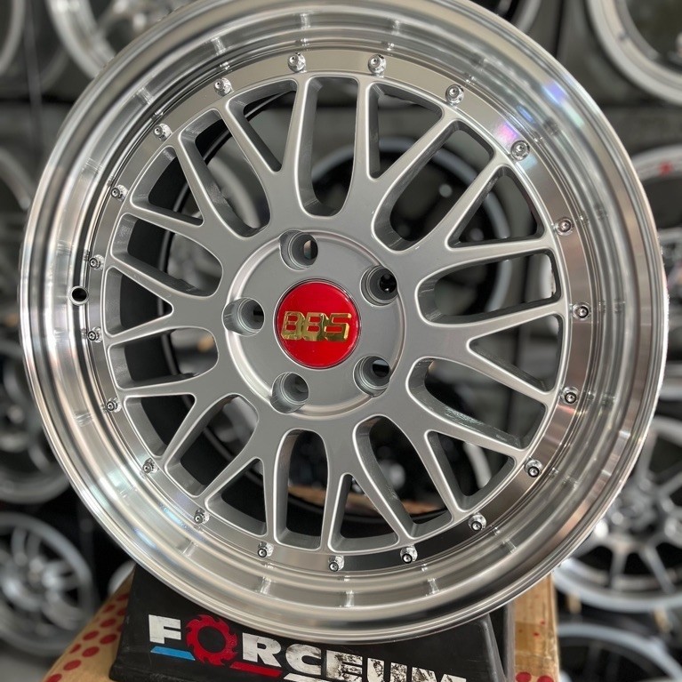 velg bbs lmr r17 silver lip polish pcd 5x114 kondisi baru
