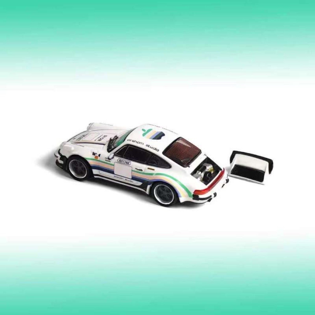 Rhino Model 1:64 Singer Turbo Study 930 Modified Version Diecast Model.  Apple Livery Model Collecto