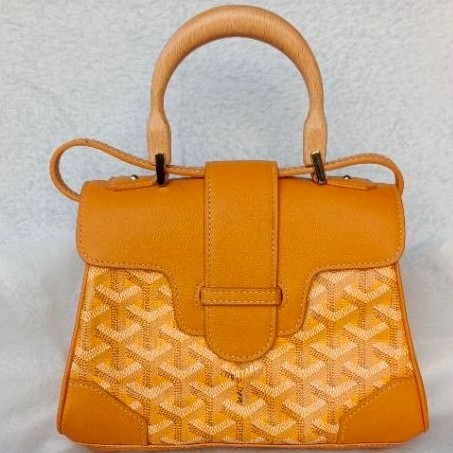 tas mini saigon souple branded asli kanvas kulit kuning pemakaian normal