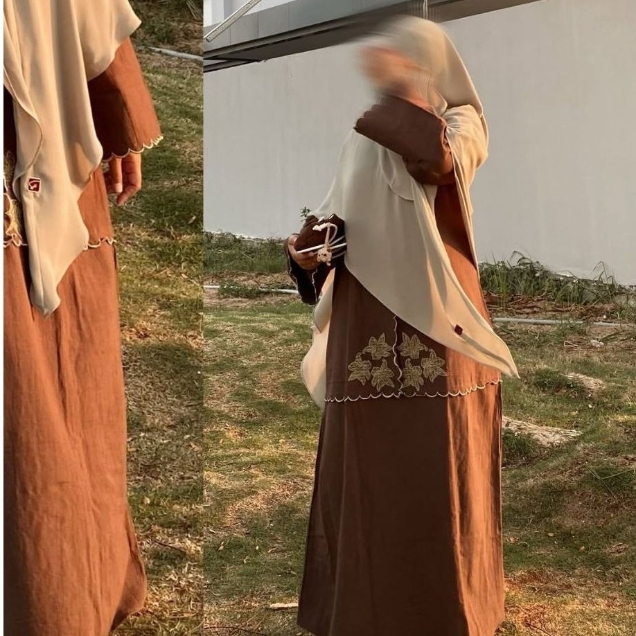 NWT Selora Abaya warna Mocca size L by Ezella
