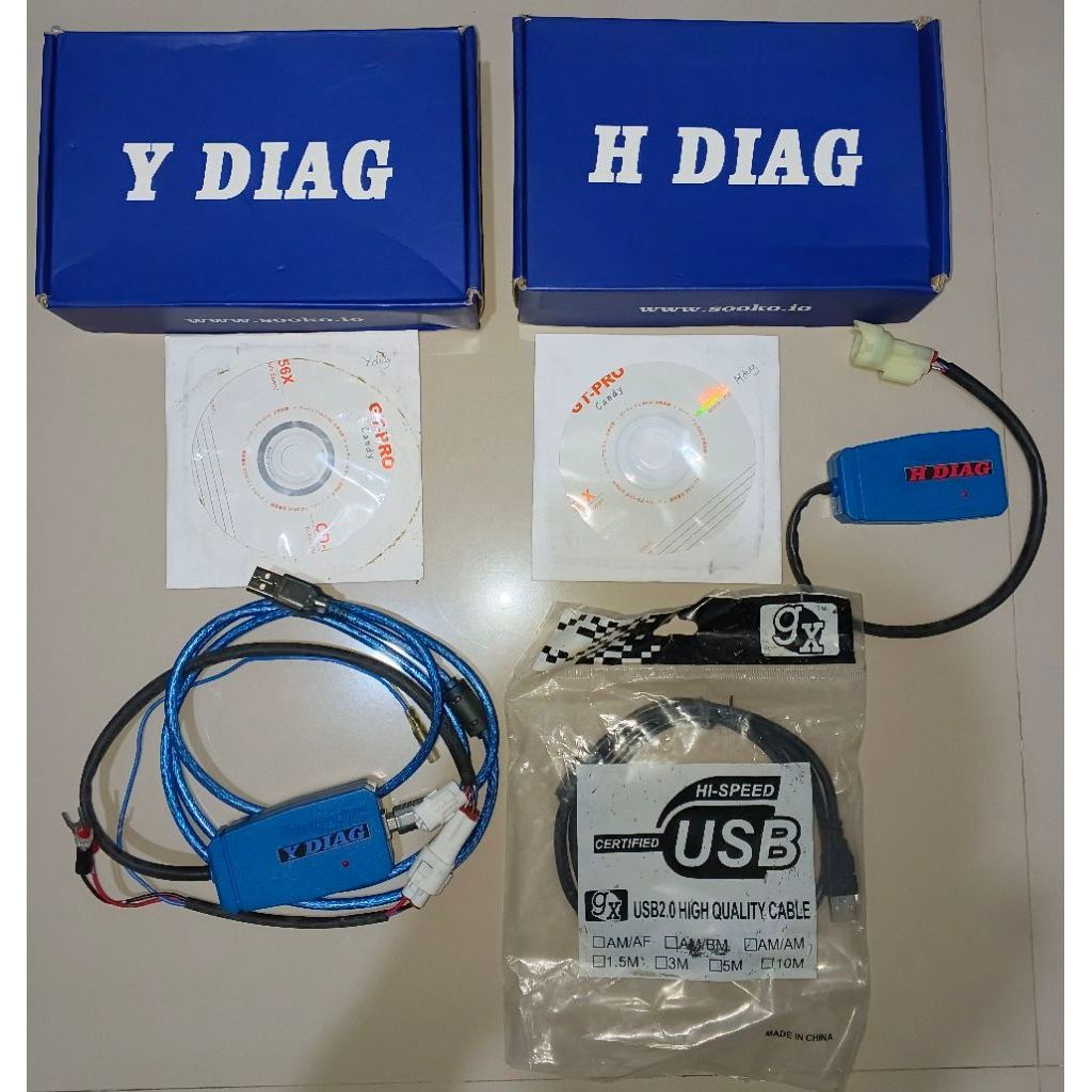 IQUTECHE - Y DIAG H DIAG Scanner Motor Injeksi Honda & Yamaha dengan kabel USB dan CD