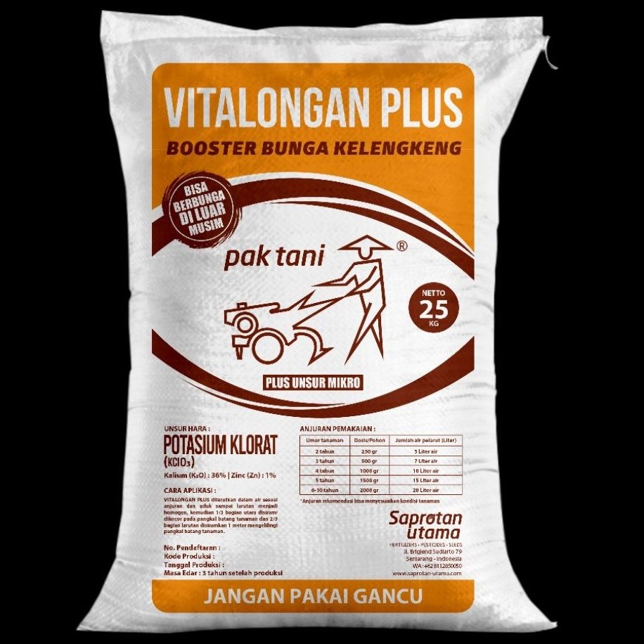 Pupuk Vitalongan Plus Pak Tani Booster Kelengkeng 25 KG Original