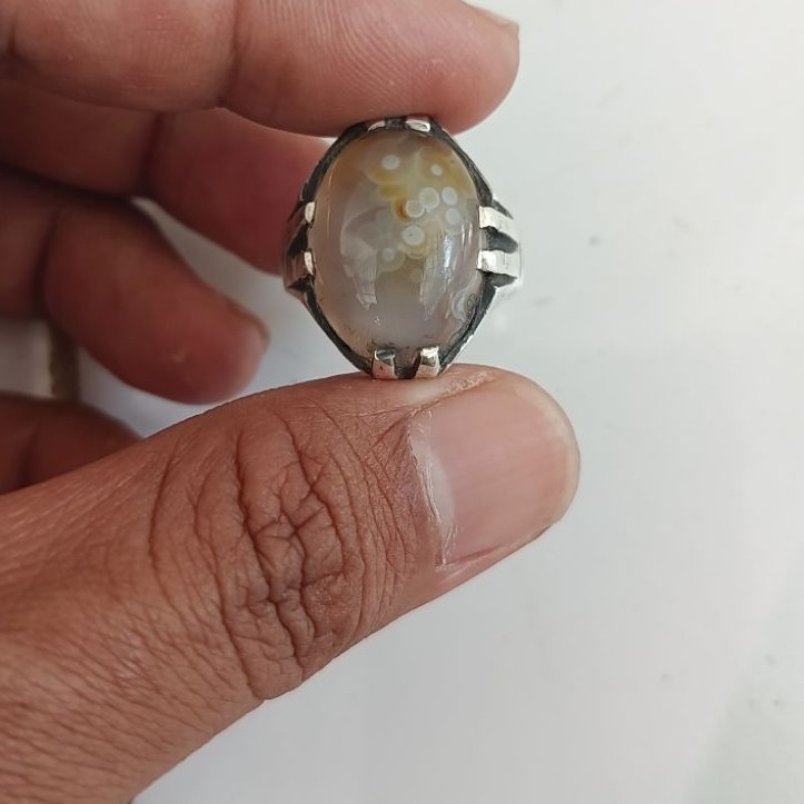 akik yaman asli ring perak
