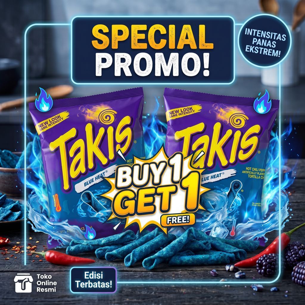 (Promo Buy1Get1) Takis Blue Heat 3.25 Oz - Snack Import