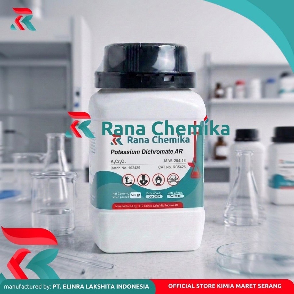 Potassium Dichromate/Kalium Dikromat/Potassium Bichromate/Dipotassium Dichromate AR 500gr - RANA CHE