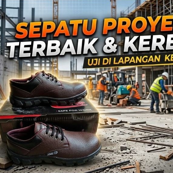 VAN GP Sepatu Safety Ujung Besi Bisa Buat kerja Proyek Lapangan Pria Wanita Anti selip Ukuran 39-43 