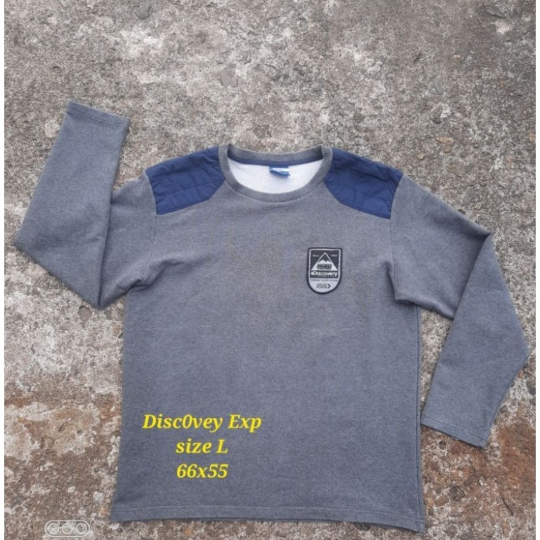 jaket crewneck sweatshirt discovery expedition gunung outdoor hiking lapangan olahraga lari running 